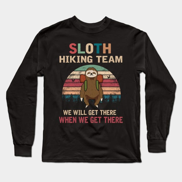 SLOTH HIKING TEAM Long Sleeve T-Shirt by JohnetteMcdonnell